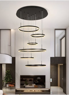 YATAI LIGHTING Modern Chandelier, Dimmable 6 Rings Chandelier Light Fixture Luxury Big LED Chandelier for High Ceiling Living Room Foyer,Contemporary Acrylic Modern LED Light Fixtures with Remote Controller  - Image 5