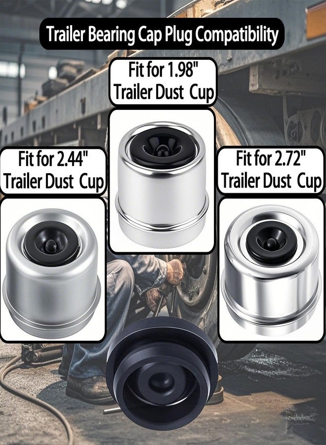 RXALASKA Trailer Hub Cap Plugs, Grease Rubber Plugs for 1.98"/2.44"/2.72" Trailer Axle Cap, Trailer Dust Bearing Cap Cup for Most 2000 to 3500 Pound Dexter Trailer EZ Lube RV Camper Wheel Cover Axle, 4 Pcs - Image 2