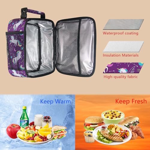 Hap Tim Kids Lunch Box for Girls Boys, Reusable Lunch Bag for Kids, Spacious Lunchbox, Insulated Lunchbag, Purple Unicorn(18654-PP) - Image 4