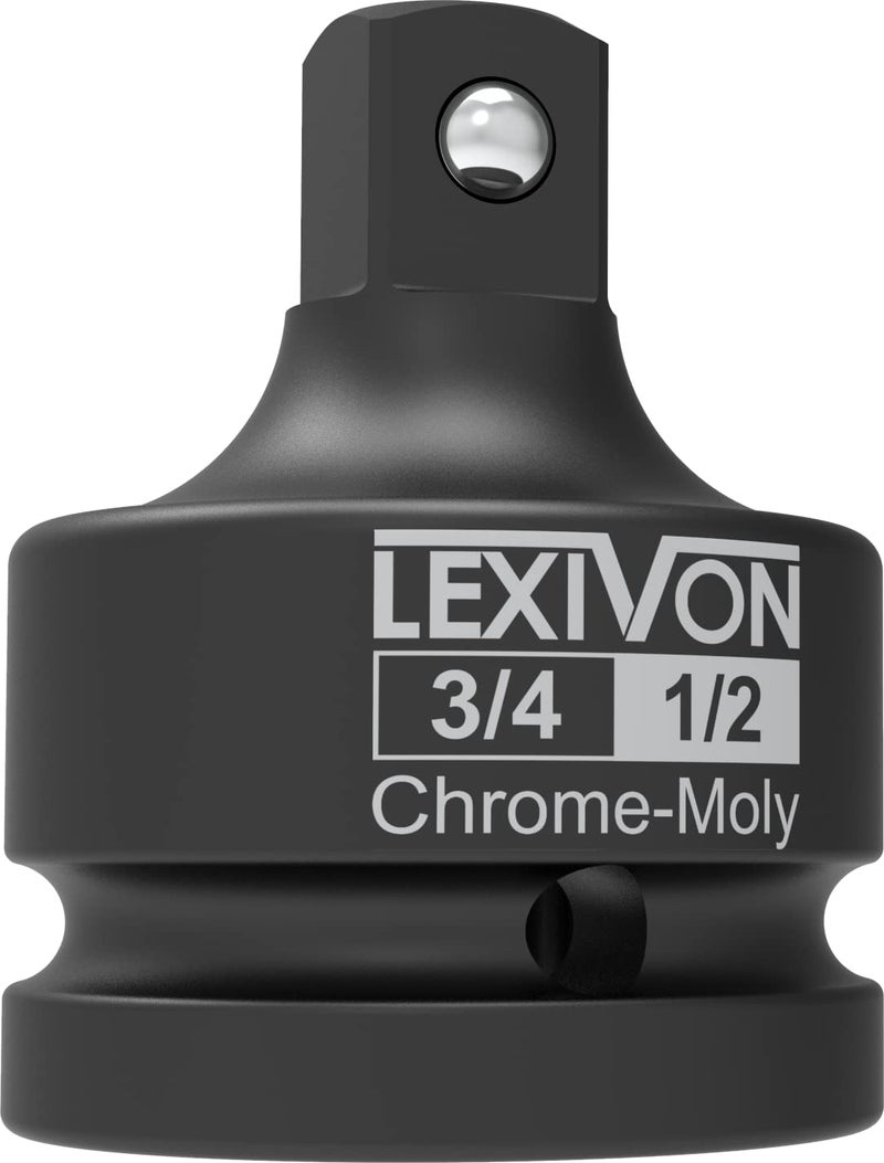 LEXIVON 34Inch Impact Socket Adapter 34 Female x 12 Male Reducer ChromeMolybdenum alloy steel Fully Impact Rated LX402
