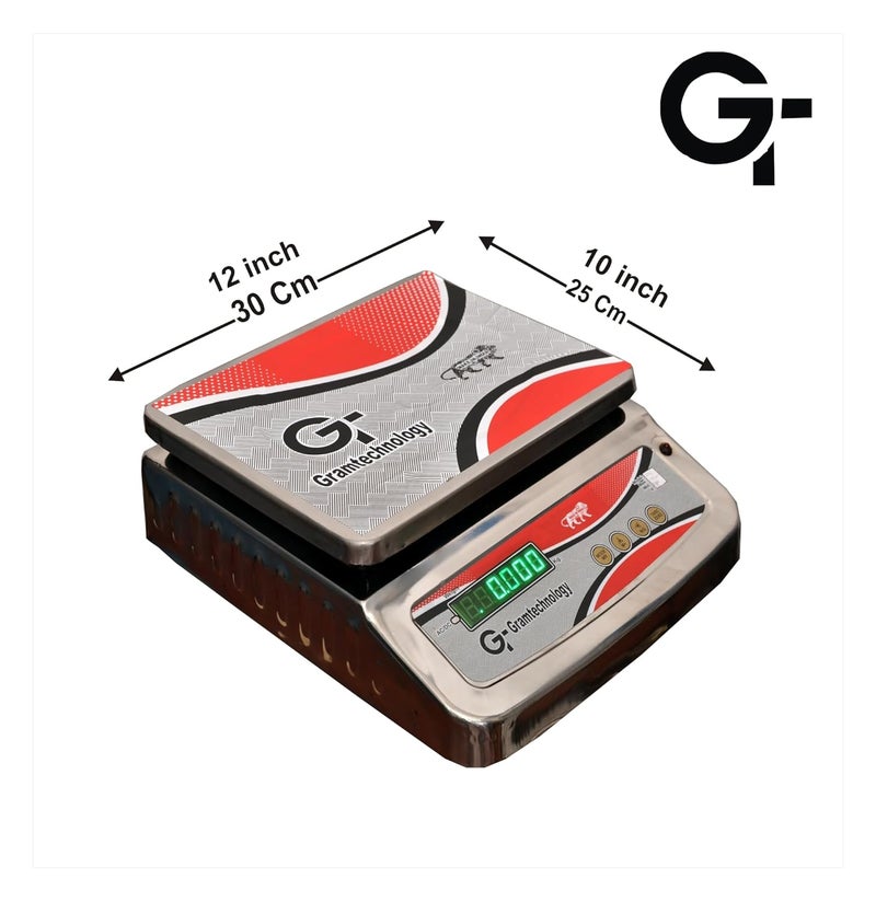 GRAMTECHNOLOGY Weighing Scale 50Kg X 2 Gram Ss Weight Machine For Shop,Fruit Shop, Grocery Shore, Factory And Much More 30Kg + 20Kg (FB), Silver - Image 2