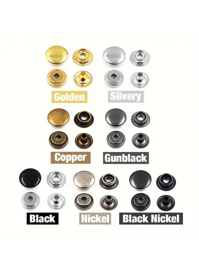 25 Sets Gunblack 20mm Metal Snap Fasteners With 4 Tools For Clothes Bags Leathercraft - Image 3
