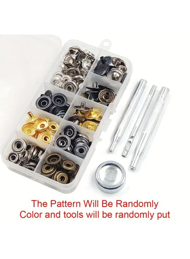 25 Sets Gunblack 20mm Metal Snap Fasteners With 4 Tools For Clothes Bags Leathercraft - Image 4
