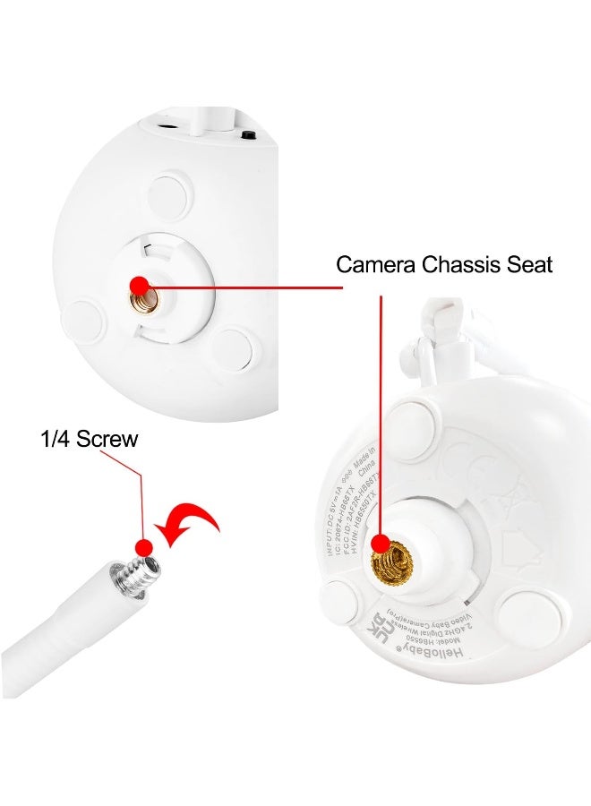 اي تودوس Flexible Baby Monitor Mount Compatible with HelloBaby HB65/HB6550/HB6558/HB66/HB248, ANMEATE SM935E/SM650 Baby Monitor, Baby Camera Mount, Baby Monitor Clip Mount Without Tools or Wall Damage - Image 3