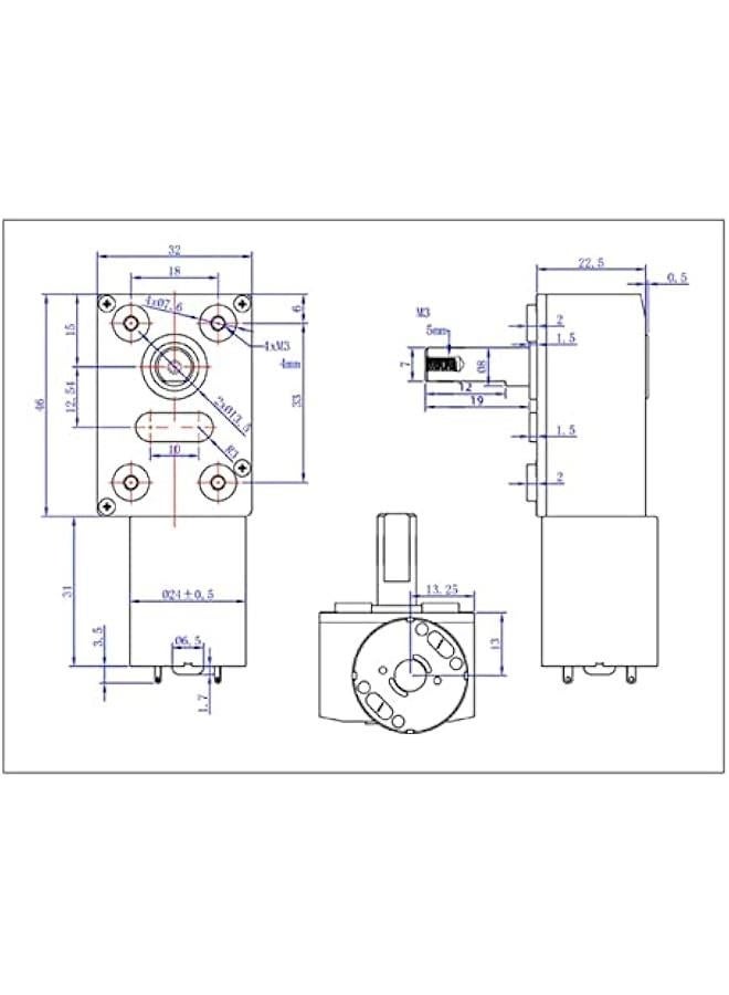 DC 12V Gear Motor, Worm Gear Motor with 12mm Double Shaft Self Locking Reversible High Torsion Worm Speed Reduction, for Remote Controlled Curtains, for BBQ Grills (18RPM)  - Image 5