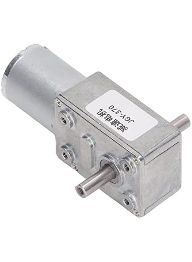 DC 12V Gear Motor, Worm Gear Motor with 12mm Double Shaft Self Locking Reversible High Torsion Worm Speed Reduction, for Remote Controlled Curtains, for BBQ Grills (18RPM)  - Image 1