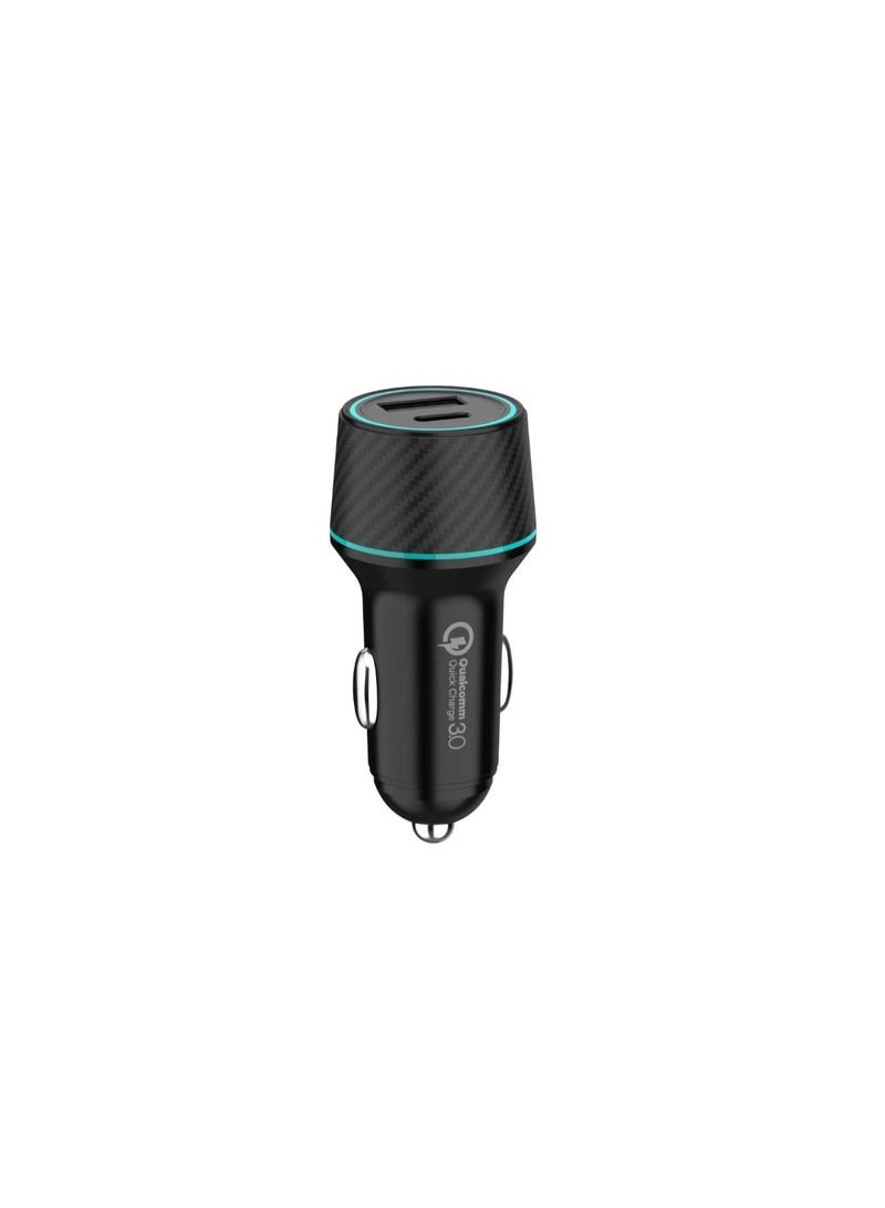 مارتن شاحن سيارة 52.5 وات 1C1A محول سيارة سريع بمنفذ USB من تايب سي مع مؤشر LED أزرق متوافق مع آيفون 17 16 15 برو ماكس جالكسي S25 24 23 ألترا هواوي شاومي هونر أوبو فيفو ساعة آبل سماعات الأذن أسود - Image 4