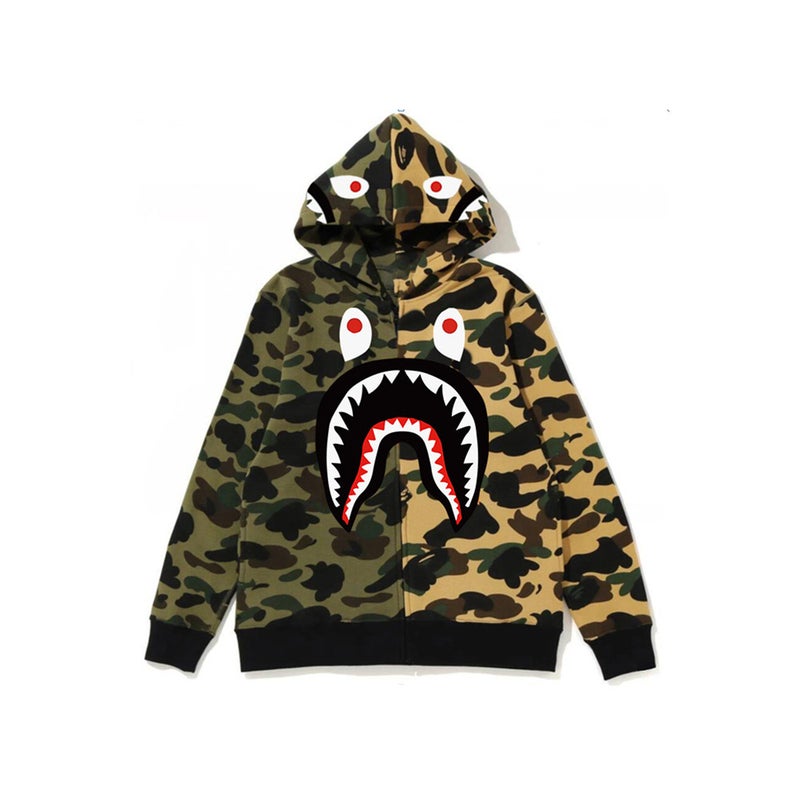 New Bape Shark Head Ape Head 3D Sweater Jacket Trendy Brand Zipper To Top Hoodie Color All Men'S - Image 4