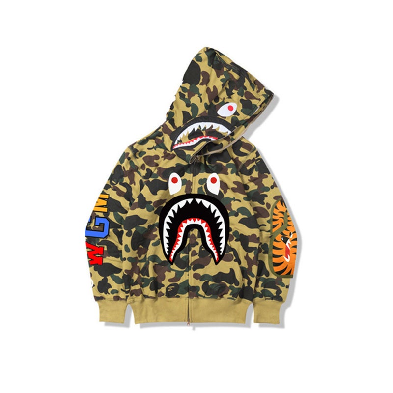 New Bape Shark Head Ape Head 3D Sweater Jacket Trendy Brand Zipper To Top Hoodie Color All Men'S - Image 5
