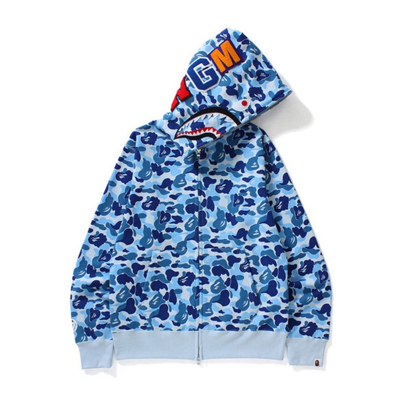 New Bape Shark Head Ape Head 3D Sweater Jacket Trendy Brand Zipper To Top Hoodie Color All Men'S - Image 1