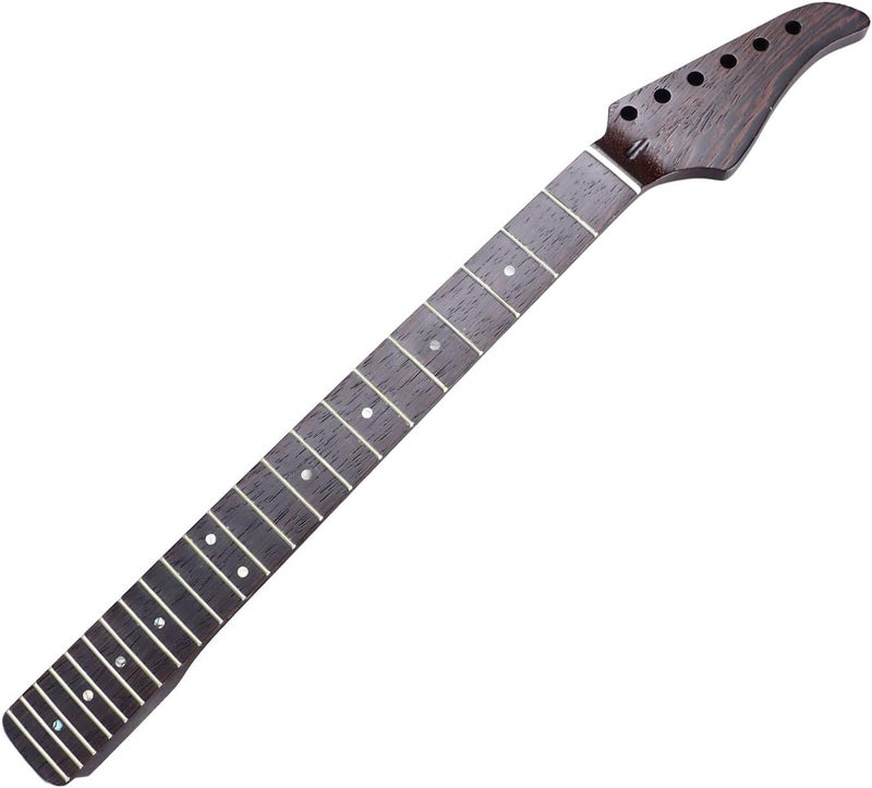 Electric Guitar Neck,Portable Wenge Wood Guitar Fingerboard Neck Replacement Parts for ST Electric Guitar - Image 1