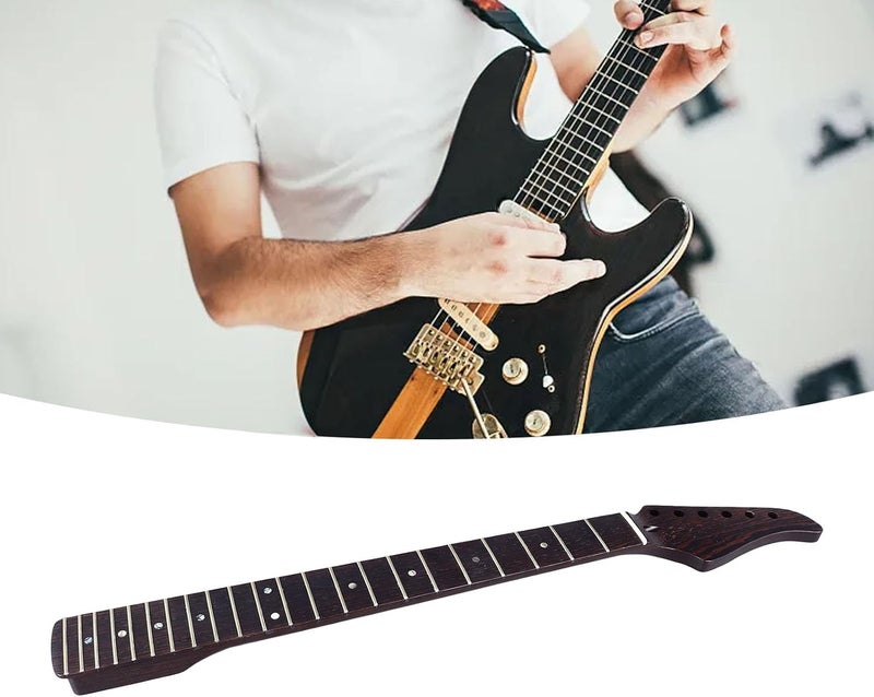 Electric Guitar Neck,Portable Wenge Wood Guitar Fingerboard Neck Replacement Parts for ST Electric Guitar - Image 5