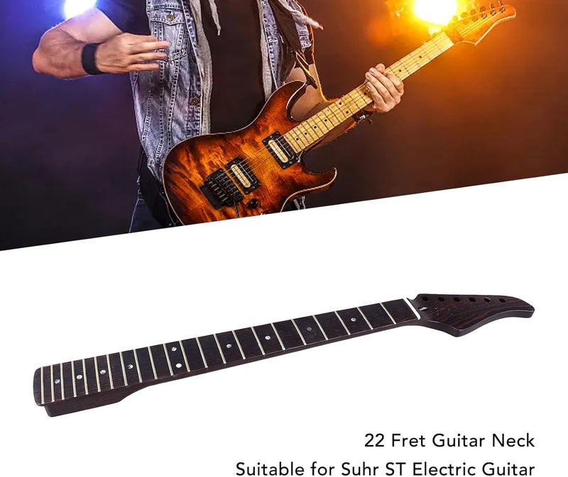 Electric Guitar Neck,Portable Wenge Wood Guitar Fingerboard Neck Replacement Parts for ST Electric Guitar - Image 4