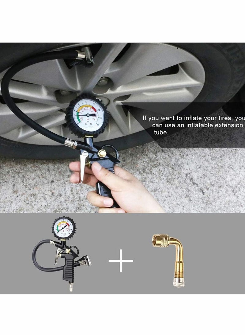 Excefore Tyre Pressure Gauge 220 PSI Inflator with Air Compressor Valve Chuck for Heavy Duty Car Motorcycle Bicycle  - Image 3
