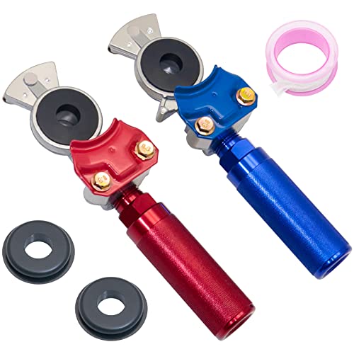 YiaChuii Gladhands with Handles, 1 Set Aluminum Emergency Glad Hand Extension Handles for Semi Trucks Trailers Freightliners Air Line 2 Seals 1 PTFE Tape - Image 1
