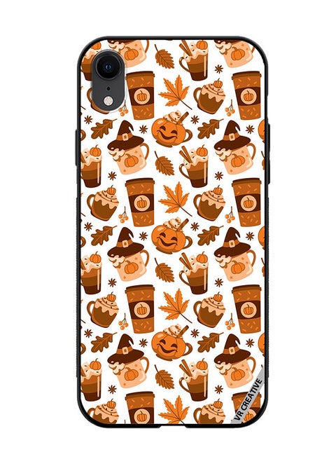 Protective Case Cover For Apple iPhone XR Coffee Of Different Type Cozy Print Autumn Mood Design Multicolour