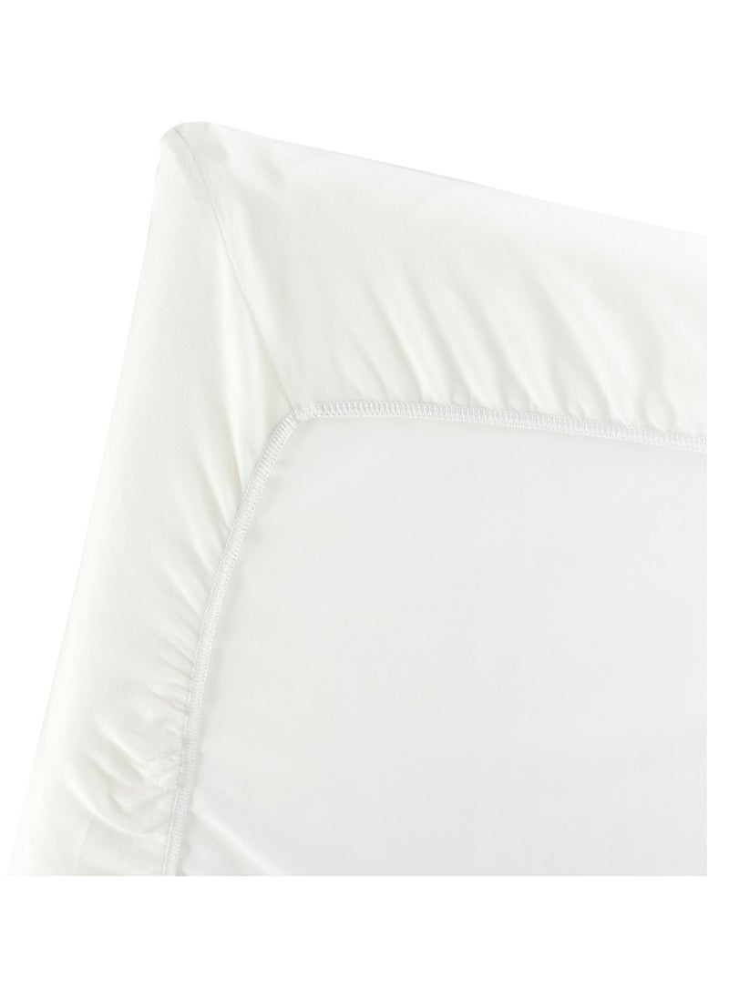 BABYBJORN Organic Travel Cot Fitted Sheet For Baby Light White  - Image 1
