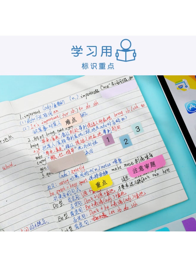 HELPS ملصقات مورايندي الرصاصية لتصنيف ملاحظات الكتابة ملصقات ملونة فلورية علامات مرجعية ملاحظات شفافة ملصقات فهرسة - Image 3