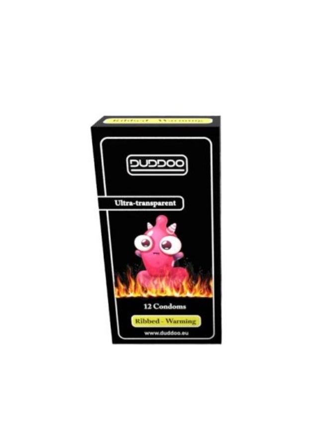 واقيات ذكرية مضلعة دافئة، 12 قطعة/عبوة