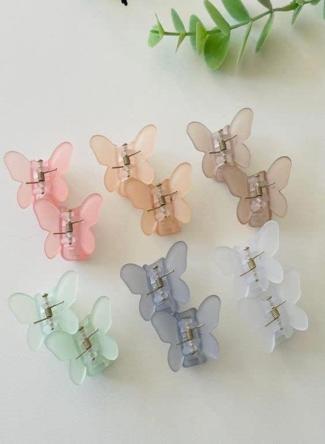Bakefy- 6Butterfly Hair Clips for Women Matte Jelly Color Hair Clips for Thick Hair Cute Hair Clips Small Butterfly Clips for Women - Image 5