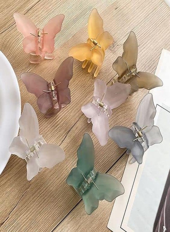 Bakefy- 6Butterfly Hair Clips for Women Matte Jelly Color Hair Clips for Thick Hair Cute Hair Clips Small Butterfly Clips for Women - Image 2