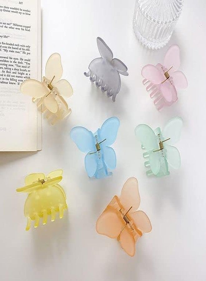 Bakefy- 6Butterfly Hair Clips for Women Matte Jelly Color Hair Clips for Thick Hair Cute Hair Clips Small Butterfly Clips for Women - Image 3