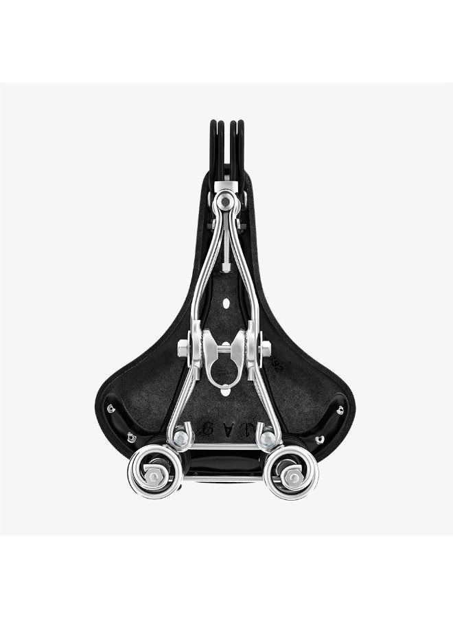 Brooks England B135 Vegetable-Tanned Leather Sprung Bike Saddle for Upright Riding, Black - Image 4