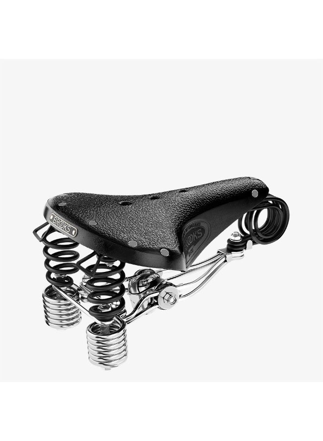 Brooks England B135 Vegetable-Tanned Leather Sprung Bike Saddle for Upright Riding, Black - Image 1