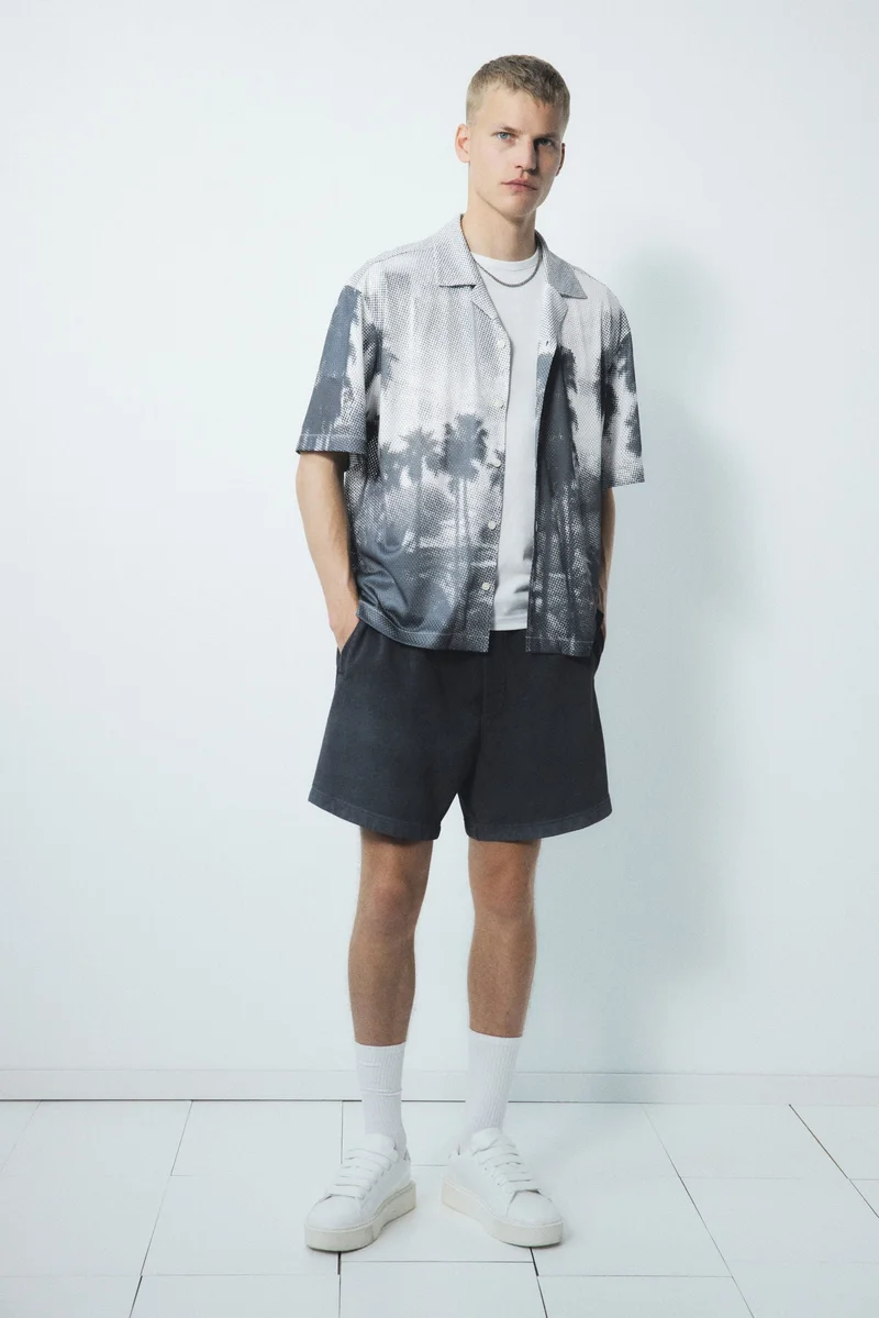 H&M Loose Fit Mesh resort shirt