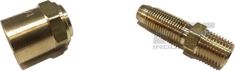 EDGE INDUSTRIAL Brass Reusable Fitting Adapter 1/4" NPTF Male X 3/8" Hose ID X 3/4" Hose OD (Qty 01) - Image 2