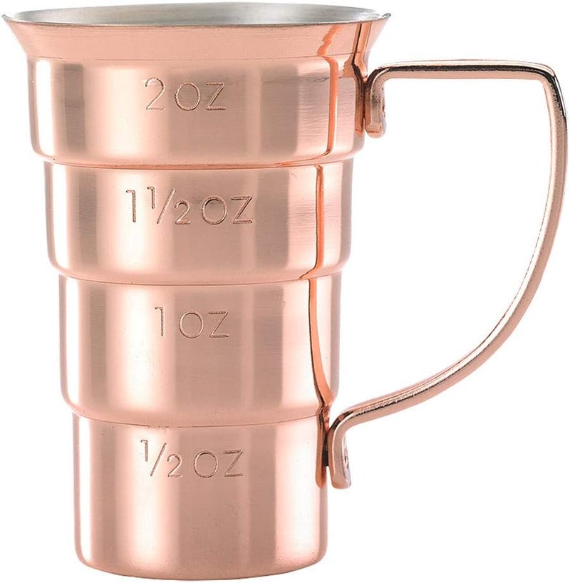 BARFLY M37108CP Drink Jigger, 2 oz, Copper w/Handle - Image 1