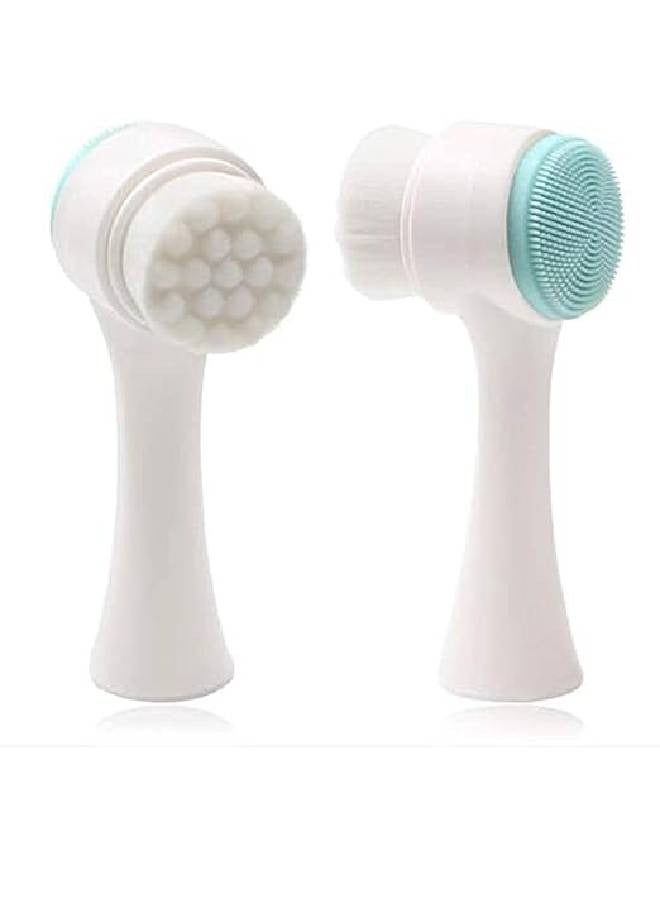 Generic 2 in 1 Facial Brush for Cleansing, Exfoliating and Scrubbing Your Skin Deep Pore Exfoliation, Washing Makeup, Massage, Acne - Image 1