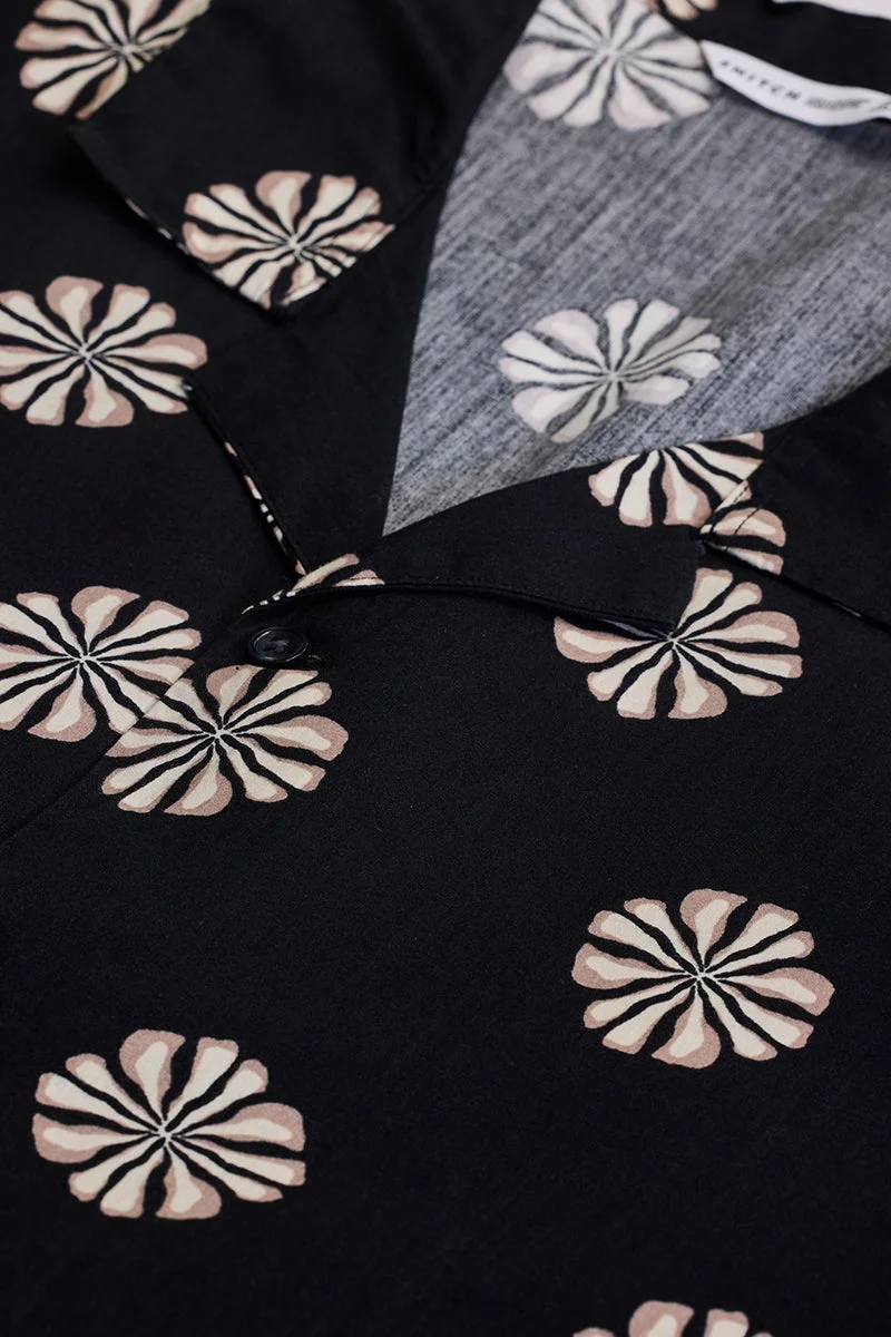 SNITCH Black Floral Box Fit Shirt