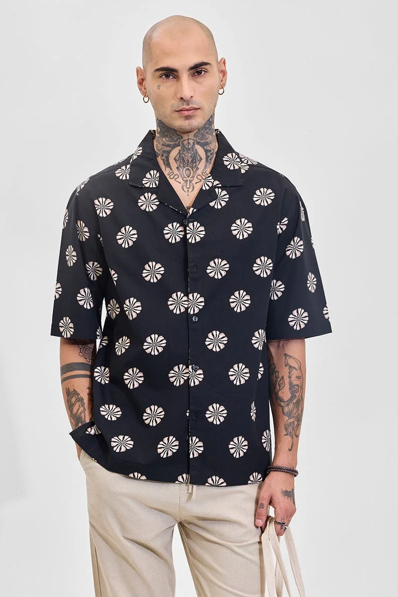 SNITCH Black Floral Box Fit Shirt