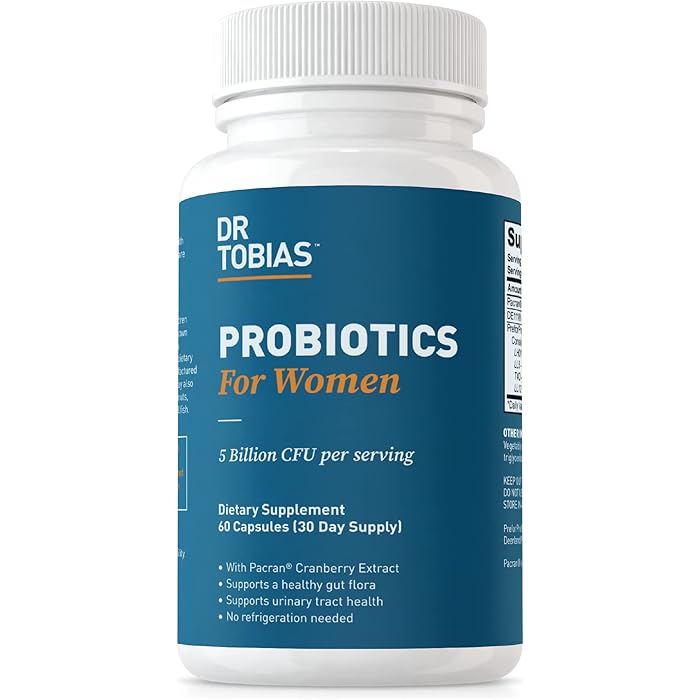 Dr. Tobias Probiotics for Women, 5 Billion CFUs Plus Prebiotics & Cranberry Extract for Urinary Tract Health for Women, Supports Digestive & Immune Health, 60 Capsules, 30 Servings - Image 1