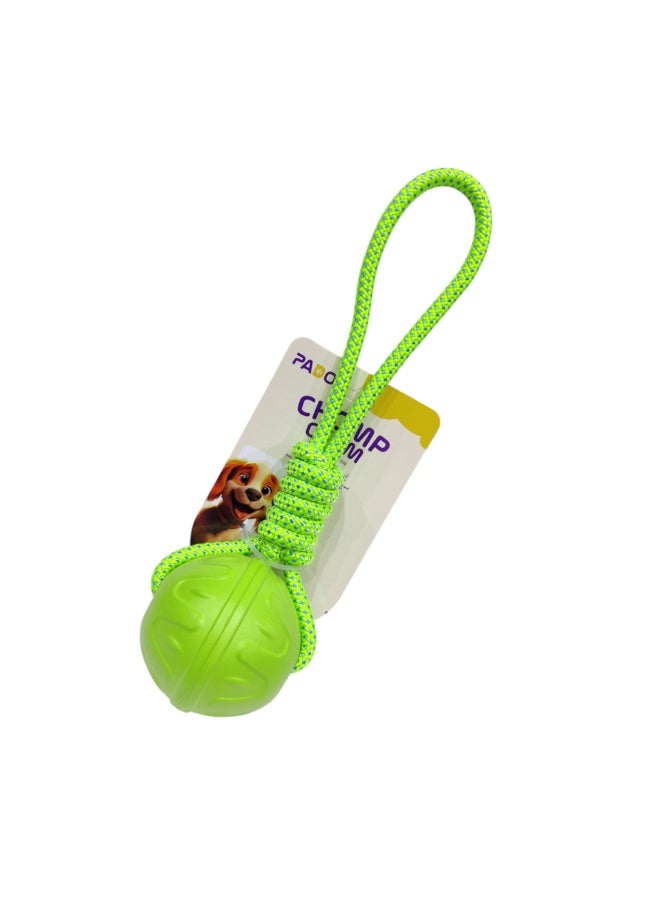 Pado Chomp Chum Ball With Rope EVA Toy-Green [⌀8cm,Rope Length:30cm]