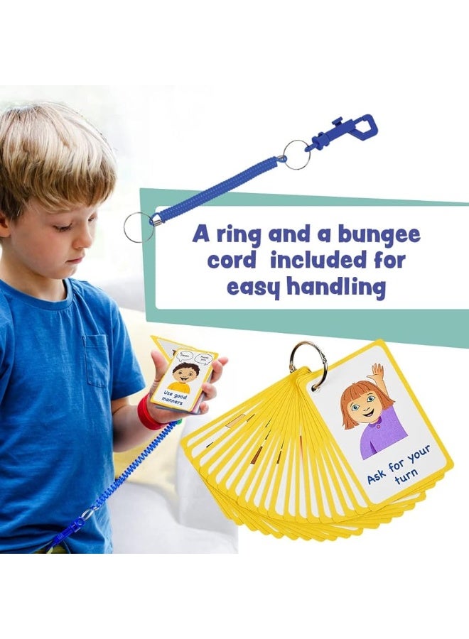 Amonev My Behaviour Cards 27 Flash Cards for Visual aid Special Ed, Speech Delay Non Verbal Children and Adults with Autism or Special Needs - Image 4