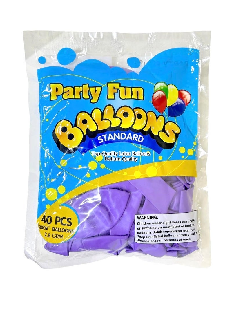 بارتي فن بالون معدني 12 بوصة بالون أرجواني 40 قطعة - Image 3