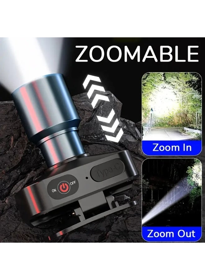 Rechargeable LED Headlamp HS-8059 with Type-C Charger – Compact Mini Head Lamp with Adjustable Brightness, Magnetic Base & Hands Free Design - Image 4