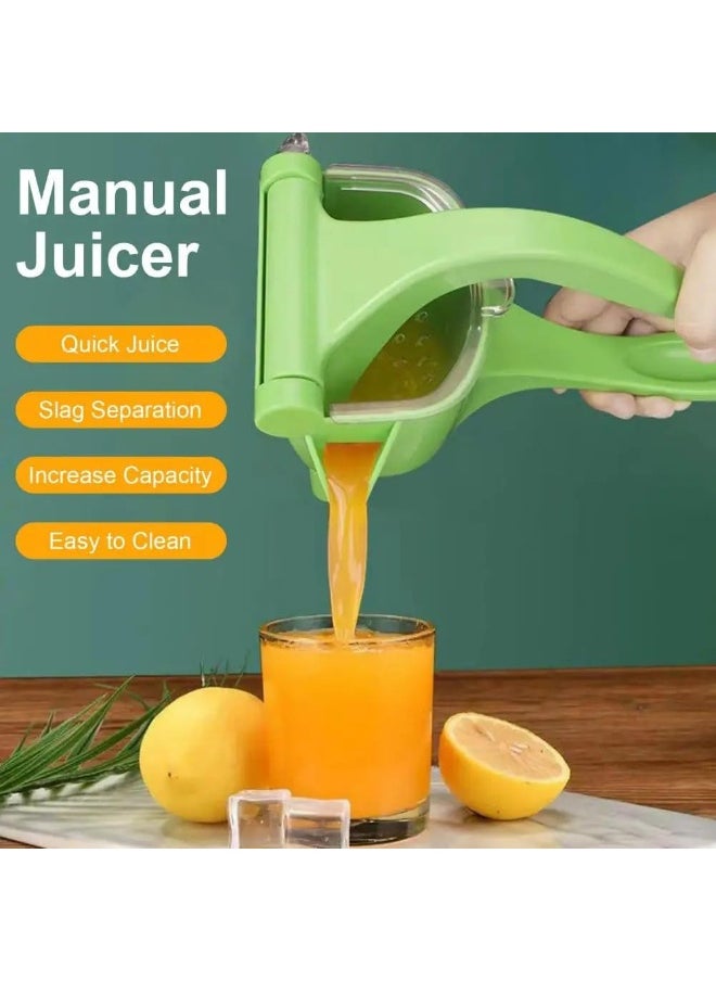 Manual Fruit Juicer Lemon Citrus Juice Squeezer, Juice Extractor Presser (Green)