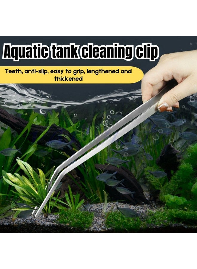 2 في 1 (ملقط مستقيم وملقط ذو طرف منحني) أدوات تنسيق أحواض السمك ملقط نباتات مائية من الفولاذ المقاوم للصدأ لصيانة أحواض السمك من Petzlifeworld - Image 5