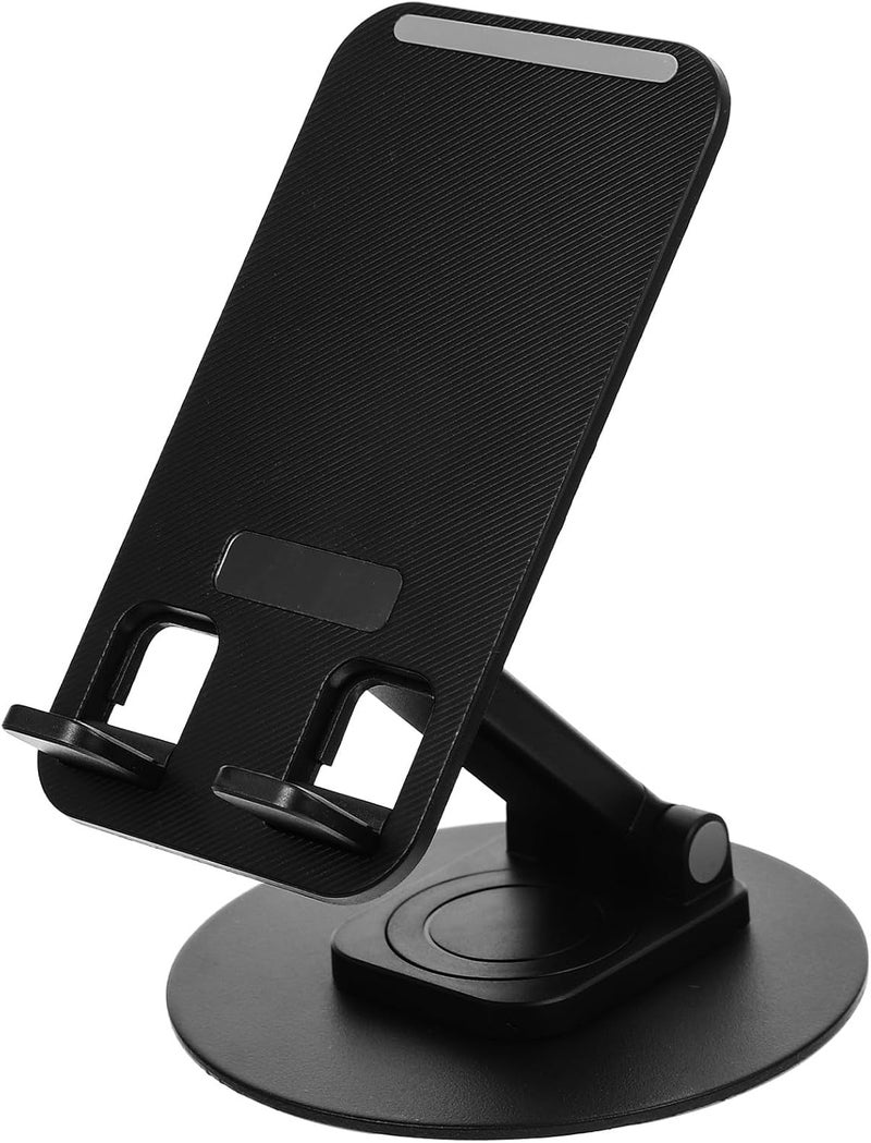 ULTECHNOVO Metal Phone Holder and Foldable Tablet Stand for Desk, Portable Aluminum Alloy Mobile Phone Stand with Adjustable Height, Compatible with Smartphones and Tablets, Black - Image 1