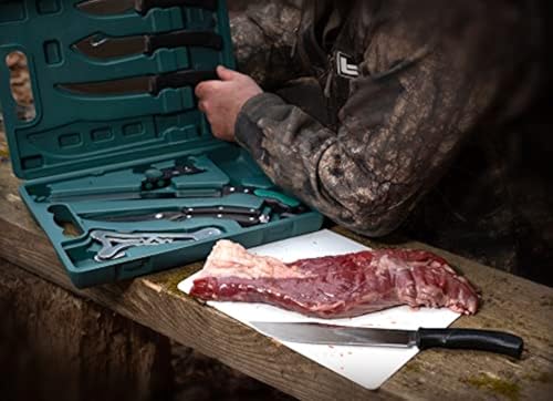 OUTDOOR EDGE Game-Pro 11-Piece Butcher Knife Set | Caping & Boning Knives, Deer Skinning Knife, Bone Saw, Game Shears, Sharpener & Rib Spreader in Hard-Side Case | Elite Elk & Deer Hunting Gear - Image 2