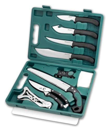 OUTDOOR EDGE Game-Pro 11-Piece Butcher Knife Set | Caping & Boning Knives, Deer Skinning Knife, Bone Saw, Game Shears, Sharpener & Rib Spreader in Hard-Side Case | Elite Elk & Deer Hunting Gear - Image 1