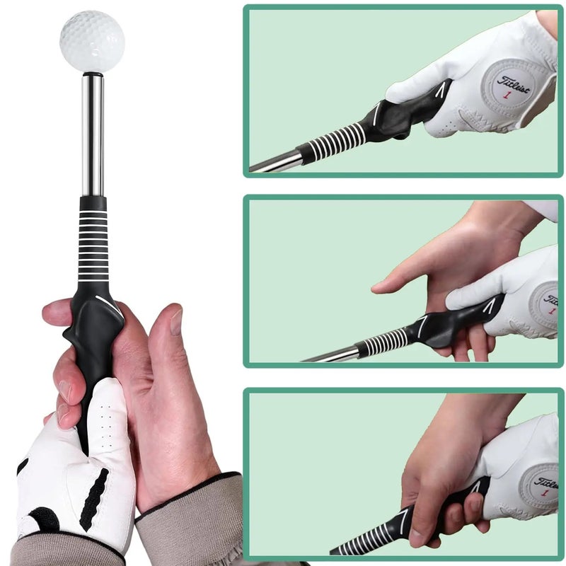 PETO Retractable Golf Swing Training Aid, Telescopic club, Click Sound Stick Trainer, Golf Warm Up, Grip Trainer, Strength, Tempo Training Aids, Golf Gift - Image 5