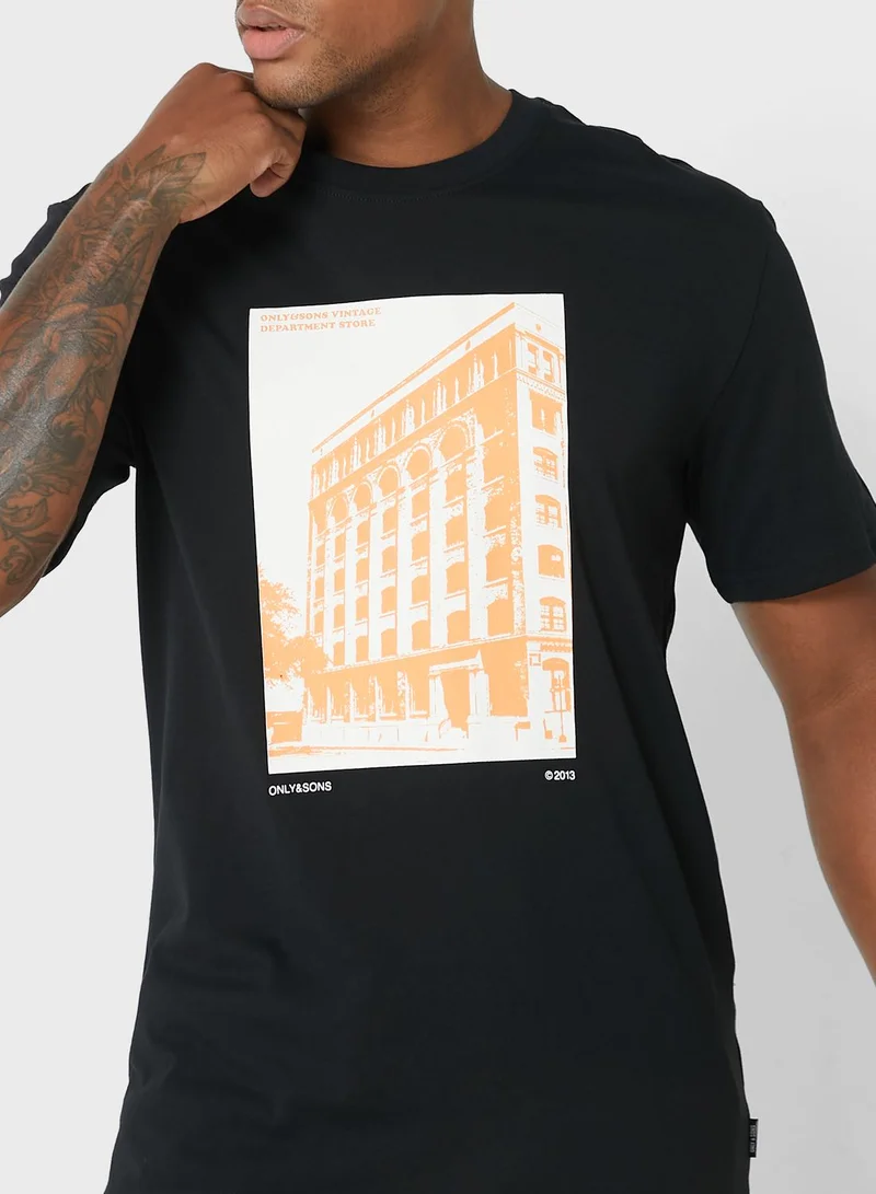 Only & Sons Graphic Crew Neck T-Shirt