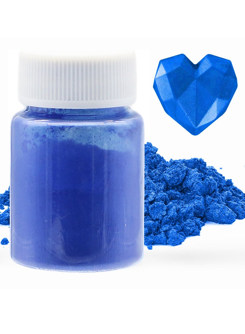 Edible Luster Dust, 1.5 Grams Baking Decoration Powder Food Grade Cake Dust Metallic Shimmer Food Coloring Powder for Baking, Fondant, Gumpaste, Chocolate, Candy, Drinks, Cookies - Blue  - Image 1