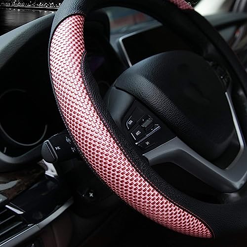 Valleycomfy Steering Wheel Cover with Microfiber Leather for Car Truck SUV 15 inch (Pink) - Image 3