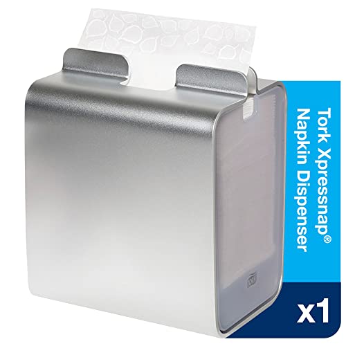 Tork Napkins Napkin Dispenser Image Xpressnap Tabletop Aluminum Napkin Holder for Everyday Use Holds Up To 150 2-Ply Napkins 8.23x7.1x5.91" (HxWxD) - Image 2