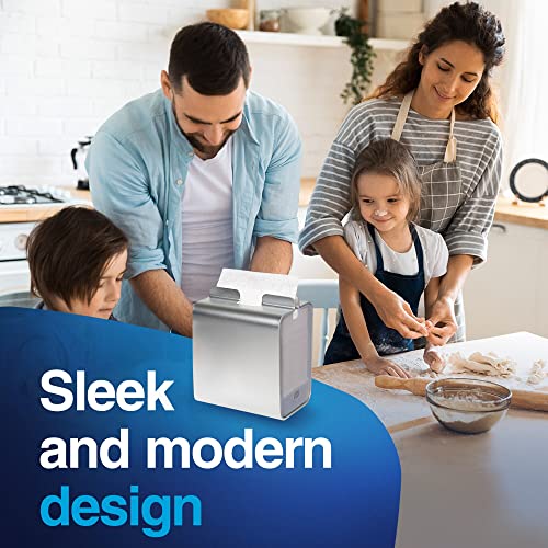 Tork Napkins Napkin Dispenser Image Xpressnap Tabletop Aluminum Napkin Holder for Everyday Use Holds Up To 150 2-Ply Napkins 8.23x7.1x5.91" (HxWxD) - Image 3
